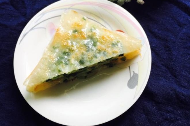 云吞皮葱花煎饼