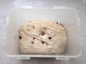 发酵到两倍大，手指沾粉戳洞不回缩不塌陷