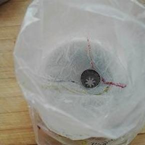 7. 提前准备好裱花袋，喜欢上色，可以利用牙签刷上几道颜色