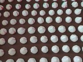 8. 快速挤入到烤盘中（温度高，我后面都有些化了，还有之前的酸奶稠度不足）