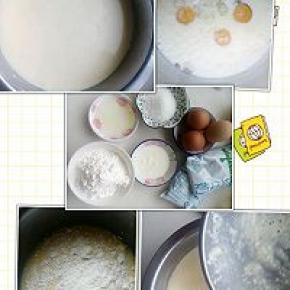 将除低粉以外的所有材料全部打入不锈钢盆中，打散蛋黄，搅拌均匀至糖溶化。 筛入低粉继续搅拌至均匀
最好过筛一下，你会发现即便你打的很均匀，也会有些细小疙瘩，好吧，咱们把它过筛掉，让粉糊更细腻。