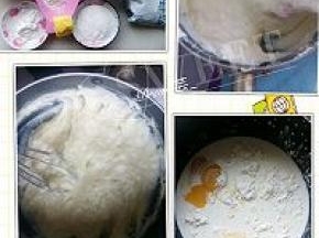 下面做卡仕达酱。将牛奶、细砂糖、蛋黄、低筋面粉、玉米淀粉、黄油一并放入奶锅中，低温搅拌（一定要低温不停搅拌，以免糊底或者起疙瘩）然后离火放凉。