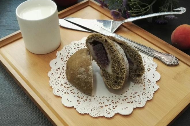 抹茶麻薯豆沙软欧包
