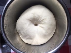 发酵至2倍大，手指沾面粉戳洞不回缩，即发酵完成，操作前记得提前半小时拿出来回温哦！