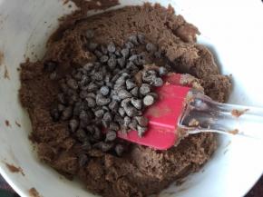 加入巧克力豆拌均