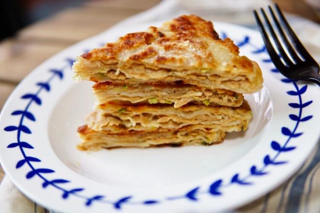 猪肉大葱千层肉饼