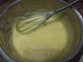 混合好的蛋糊状态。