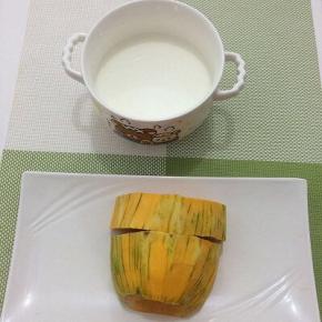 准备好食材：牛仔和南瓜