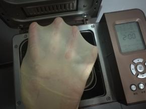 和面结束，检查面团，已达完全状态。