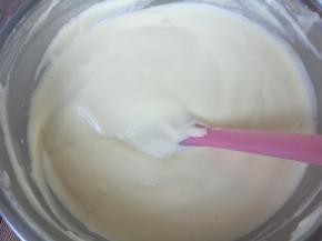 混合好的蛋糊状态。