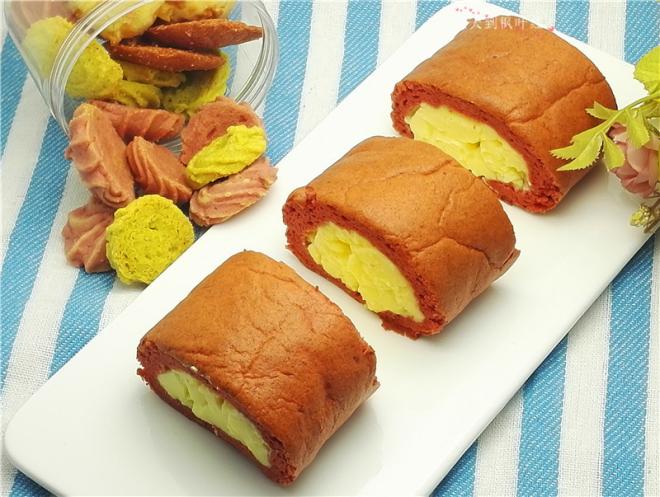 红丝绒奶黄蛋糕卷