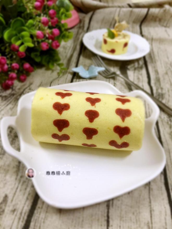 彩绘爱心蛋糕卷