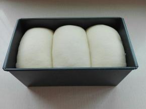 烤箱预热，放碗热水，大约发酵50分钟，发酵至约模具八分，表面刷层蛋液