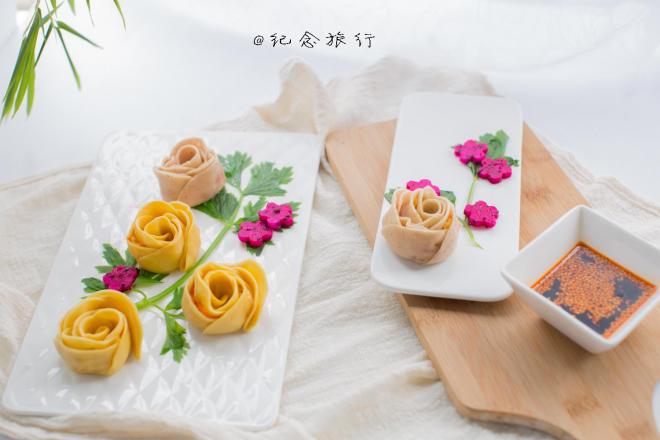 双色玫瑰花饺子