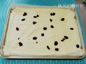 表面撒上蔓越莓干；