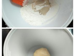 油稣材料混合，揉成团