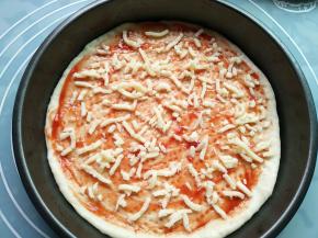 撒一层马苏里拉芝士碎