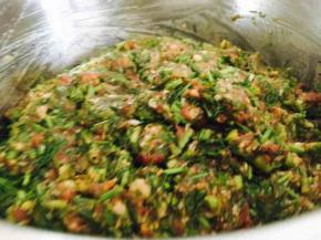 这是调好馅的状态。