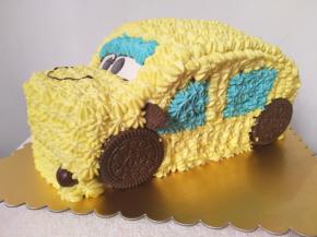 50克淡奶油加5克细砂糖进行，加入蓝色色素，也是中号8齿花嘴挤