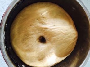 除黄油以外所有食材放入面包机，先放液体，最后放酵母，开启和面功能，十分钟后加入黄油粒再揉二十分钟，发酵到原来的2～2.5倍大
