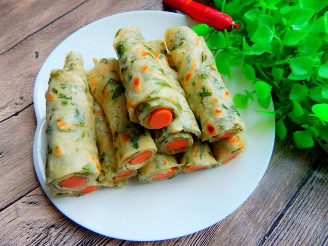 芹菜叶火腿早餐饼