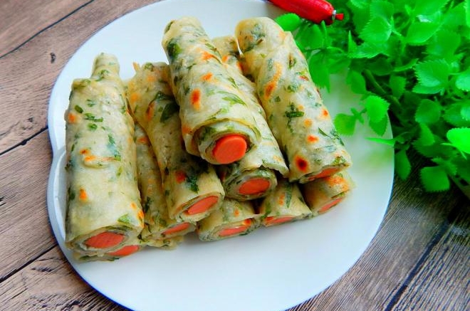 芹菜叶火腿早餐饼