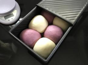 8、因为是做平顶吐司，所以盖上吐司盒盖子。