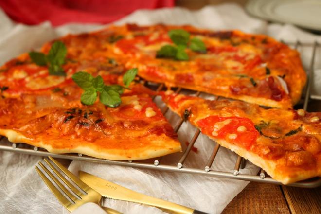 十香菜培根披萨