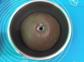 5手指先沾上面粉，在面团表面上戳洞，若孔洞没有回缩就是发酵完成了