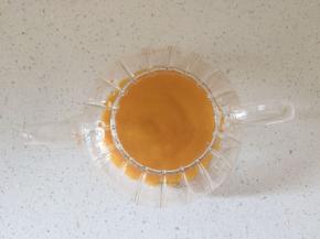 将打好的芒果泥装入壶底部