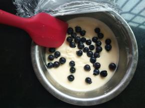 冷冻30分钟，加入蓝莓（此步可以省略，或者换别的水果）