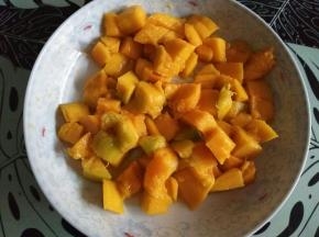 芒果切小块