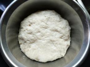 中种材料揉成团即可；盖保鲜膜放冰箱冷藏17个小时以上，发2-3倍大