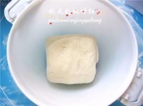 面团放进容器里，盖上容器盖发酵120分钟；