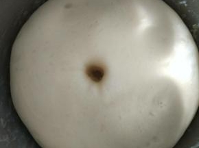 把出膜的面团放在面盆中发酵，这时候可以利用纯天然的发酵环境了，不过发酵时间会延长，50分钟到1个小时。如果家里有烤箱且自带发酵功能，那么恭喜你，利用起来吧，放进去发酵40分钟，拿出来用沾了少许面粉的手指插进面团，不回缩也不回弹，就说明发酵好了。