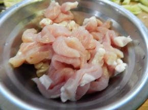 猪肉切好