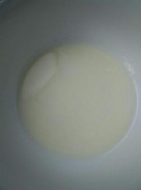 牛奶和玉米油充分乳化