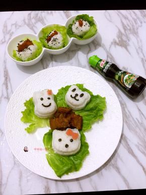 萌萌的趣味饭团就完成了