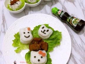 萌萌的趣味饭团就完成了