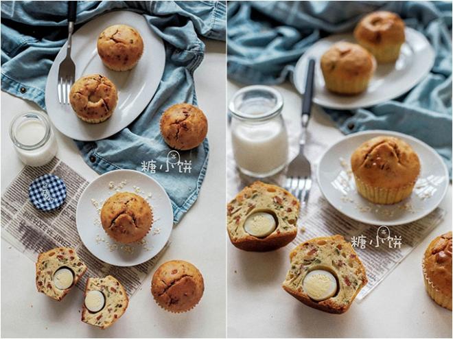 【葱香培根蛋麦芬】低糖低油咸味蛋糕