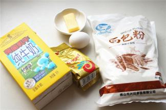 面团食材准备。