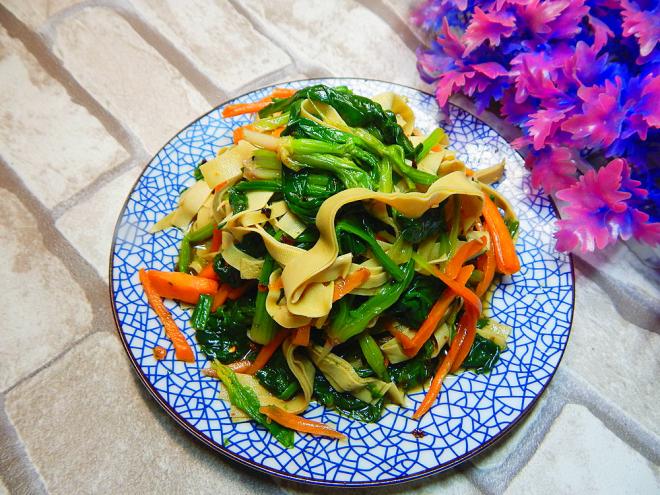 菠菜凉拌豆皮
