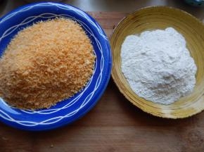 面包糠淀粉准备好