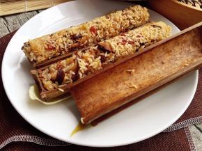 竹笼蒸竹筒饭，竹竹飘香