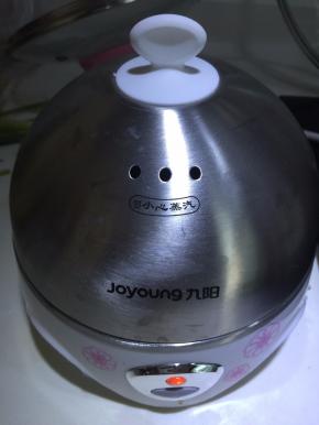 在蒸蛋器里加足水，将鸡蛋液放入蒸蛋器中蒸