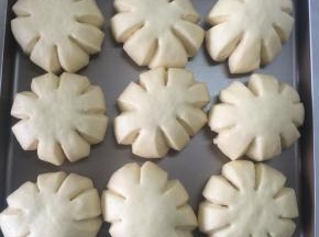 整好形的面团放入烤箱中层进行二发，为保证发酵的湿度，可以同时在烤箱内放一碗热水