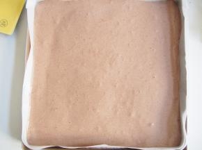 烤盘铺油纸，将面糊倒入铺平，震出气泡，150度，中层上下火，20分钟左右。