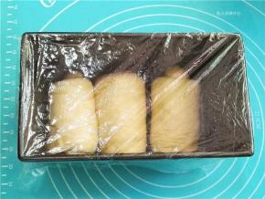 盖保鲜膜进行二次发酵。