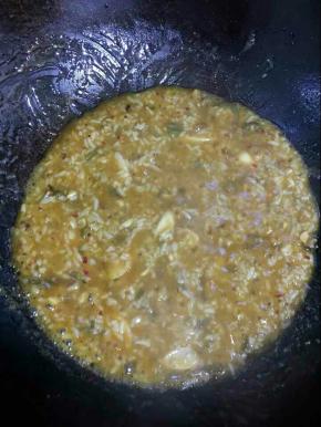 改小火慢慢熬煮2分钟，边煮边搅拌，以免糊锅！
