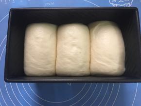 大约50分钟后，面团发酵至8分满。